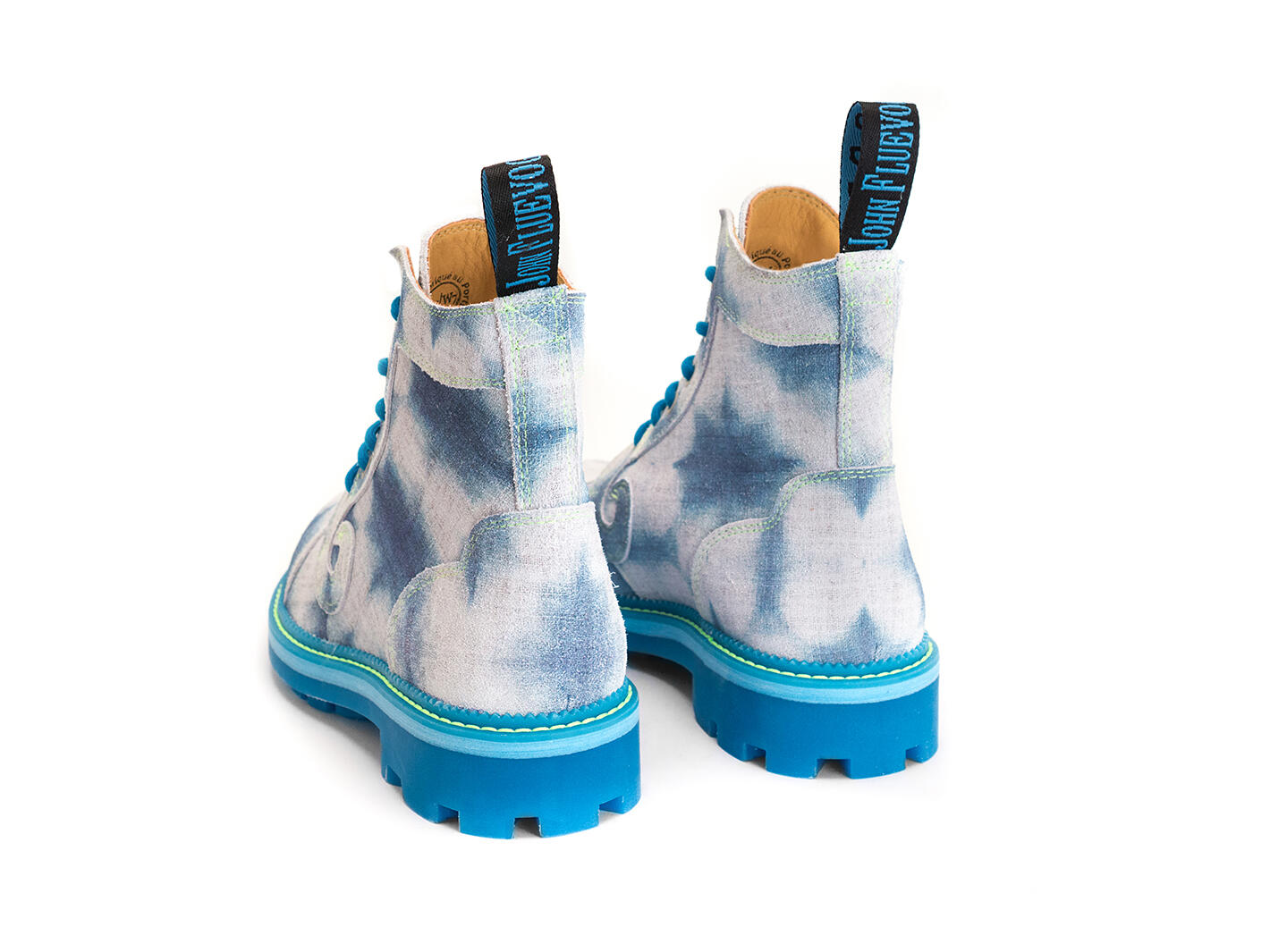 Derby Swirl (6 Eye) Tie Dye/Blue Classic Derby Boots: Back