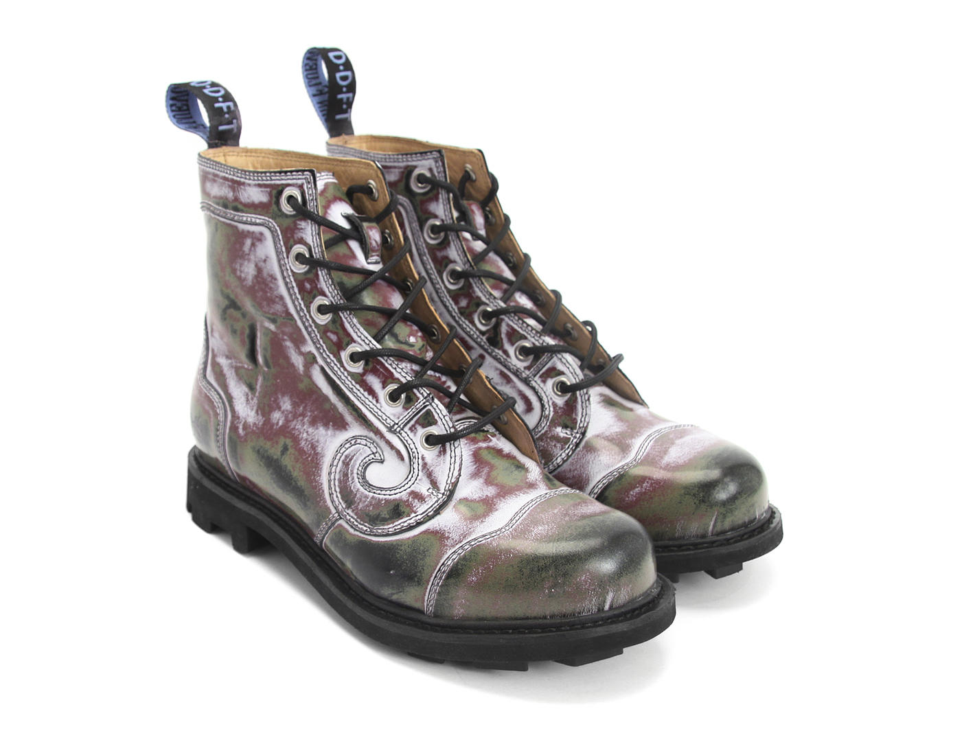 Derby Swirl (6 Oeillets) Noir acide Classic Derby Boots