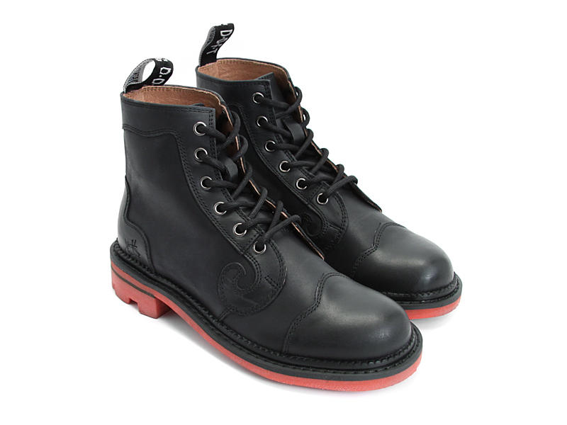 Derby Swirl Black with Red Sole