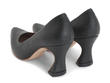 Desmond Black Canvas Angular Mid Heel Pumps: Back