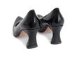Desmond Black patent Angular Mid Heel Pumps: Back