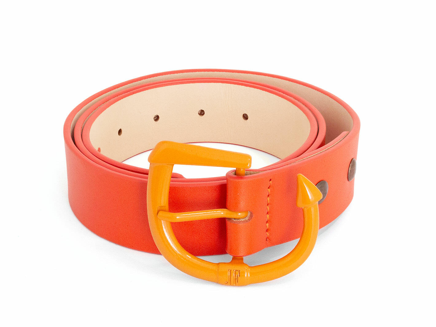 Devil Tail Orange Ceinture en cuir sur mesure