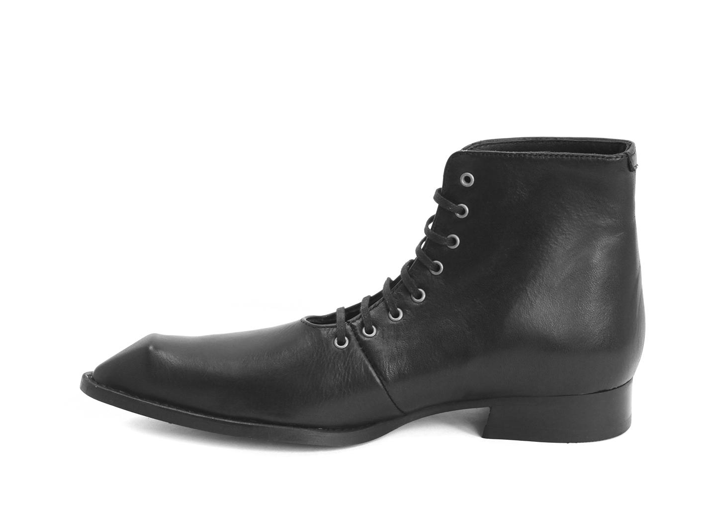 Dinah Black Open lace-up ankle boot: Profile inside