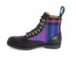 Doug Plaid violet Bottillon lacé en cuir avec tissu: Profile inside