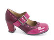 Dr. Henry Pink/Burgundy Mary Janes with Stitching: Profile outside