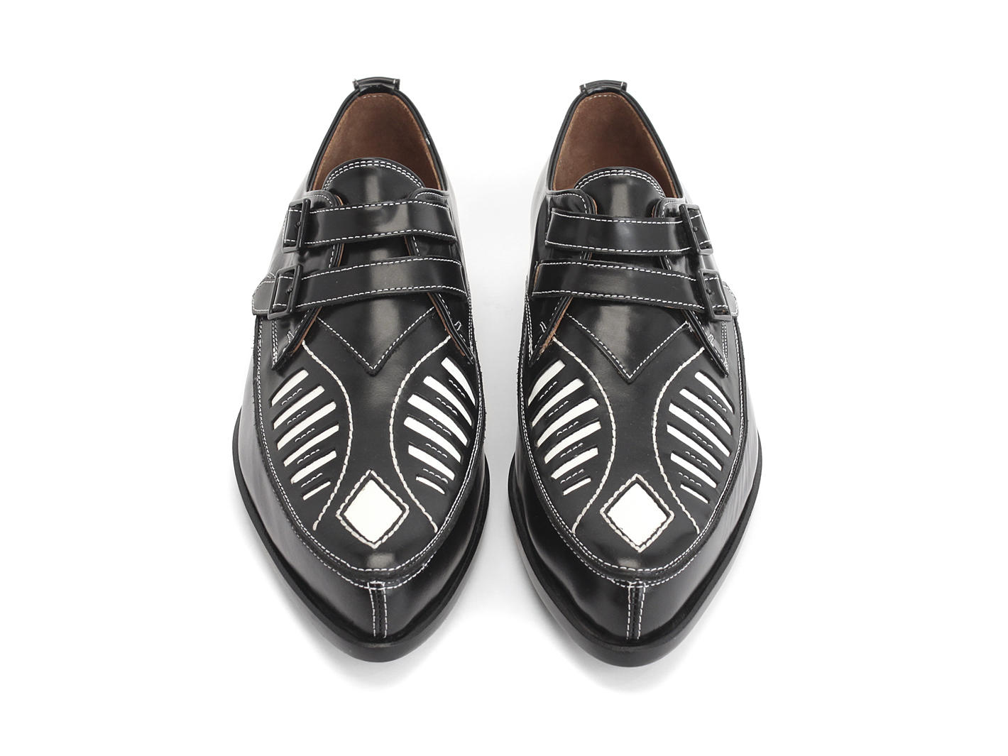 Duckie Noir Pointed dress shoe with cutouts: Front