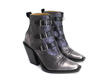 Durer Black/Blue Triple Buckle Boots: Quarter view