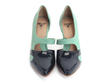 Earhart Aqua Asymmetrical D'orsay pump: Front