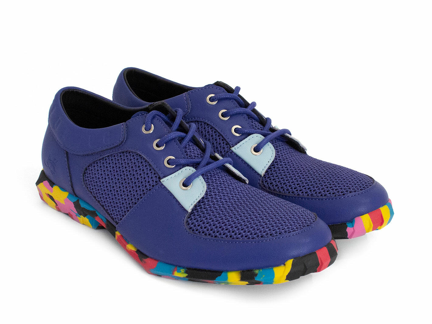 Eclipse Blue Vegan Sneakers: Quarter view