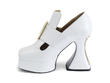 Elektra White Platform t-strap heel: Profile inside