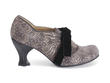 Elisabetta Noir & doré Scallop Edged Heel: Profile outside