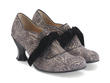 Elisabetta Noir & doré Scallop Edged Heel: Quarter view