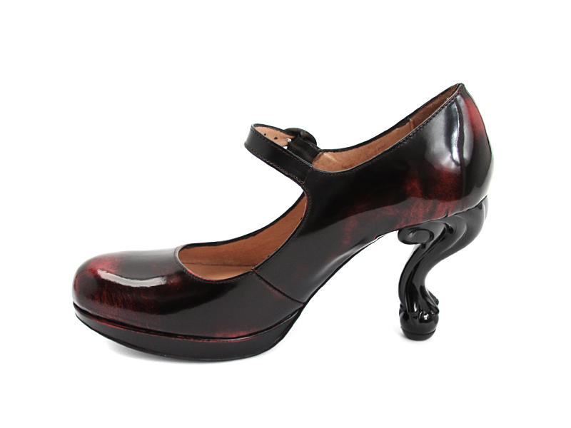 Elizabeth Burgundy Mary Jane Heels