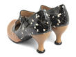 Ella Baker Black Floral & Orange Brogued Heel with Cutout: Back