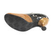 Ella Baker Black Floral & Orange Brogued Heel with Cutout: Sole
