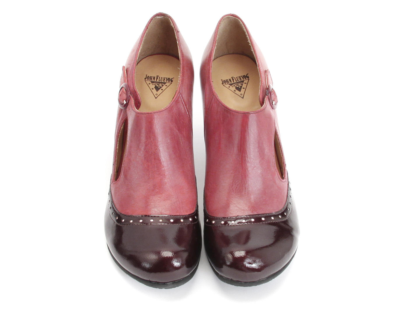 Ella Baker Rouge Talon brogue avec découpe: Front