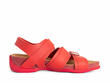 Elsie Red Strappy Buckled Sandals: Profile inside