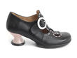 Enthusiast Black & Pink Vintage style t-strap heel: Profile outside