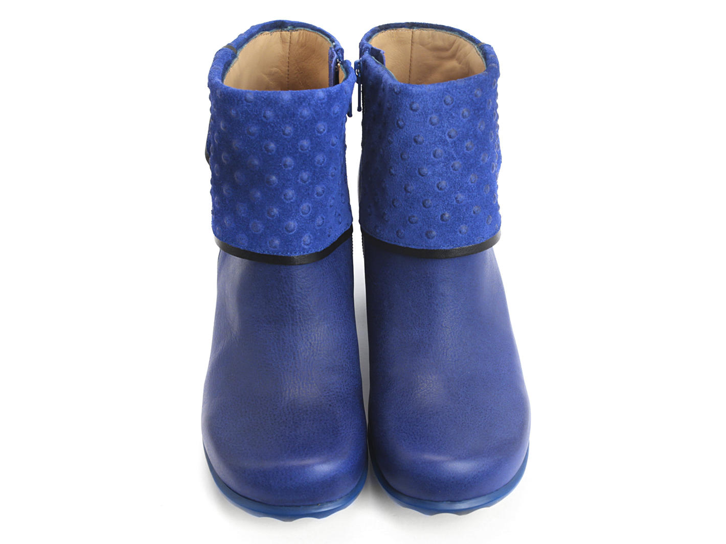 Esperanza Blue Faux foldover ankle boot: Front