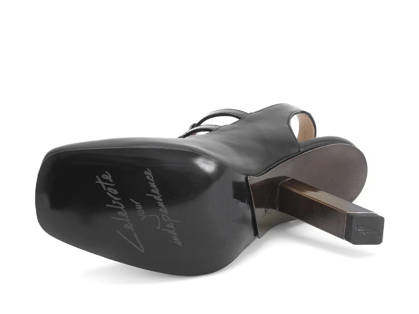 Estefan Black Strappy slingback heel: Sole