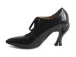 Estella Black Laser cut lace-up heel: Profile inside