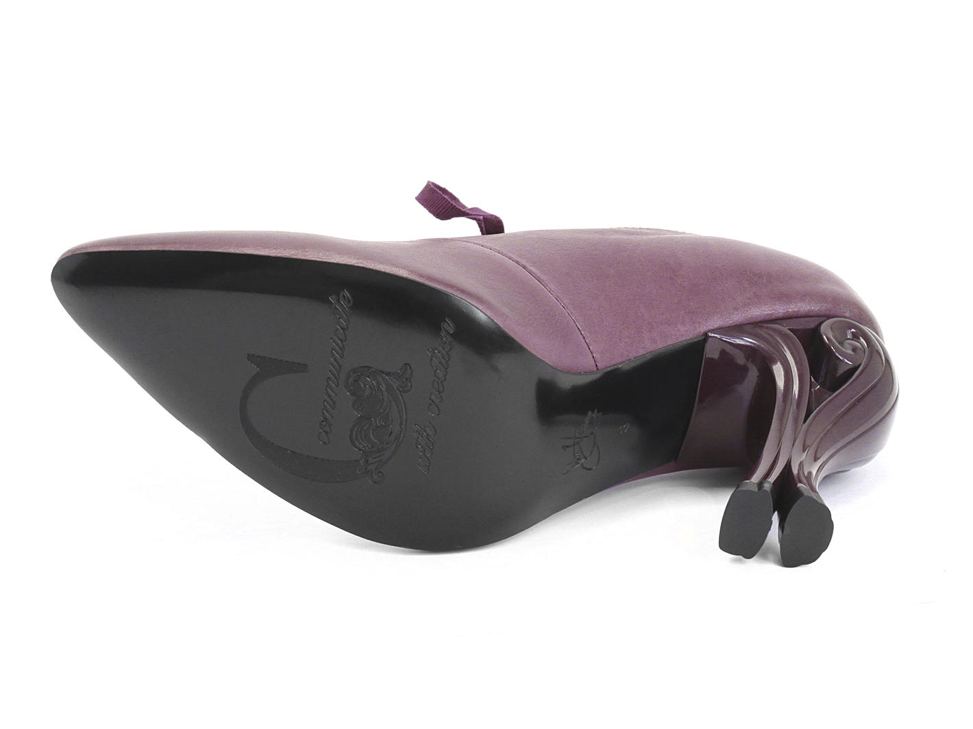Estella Purple Laser cut lace-up heel: Sole