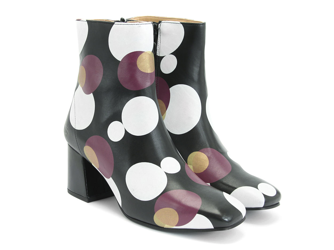 Ester Gros pois Leather Ankle Boot: Quarter view