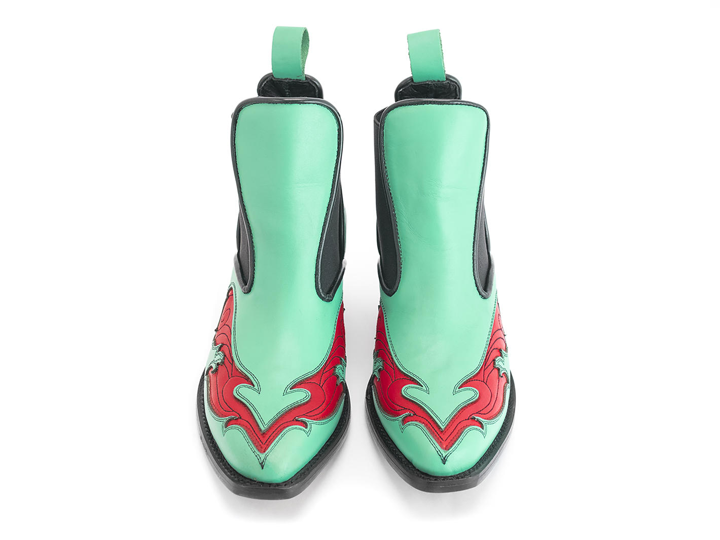 Estrelita Aqua Bottine cambrée western: Front