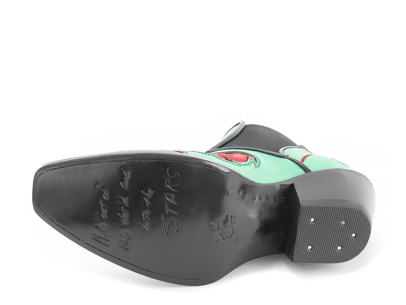 Estrelita Aqua Western chelsea boot: Sole