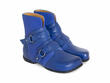 Ethel Blue Strapped Leather Ankle Boots: Quarter view
