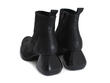 Etta Black Leather Ankle Boots: Back