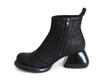 Etta Black Leather Ankle Boots: Profile inside