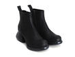Etta Black Leather Ankle Boots: Quarter view