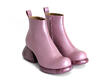 Etta Pink Leather Ankle Boots: Quarter view