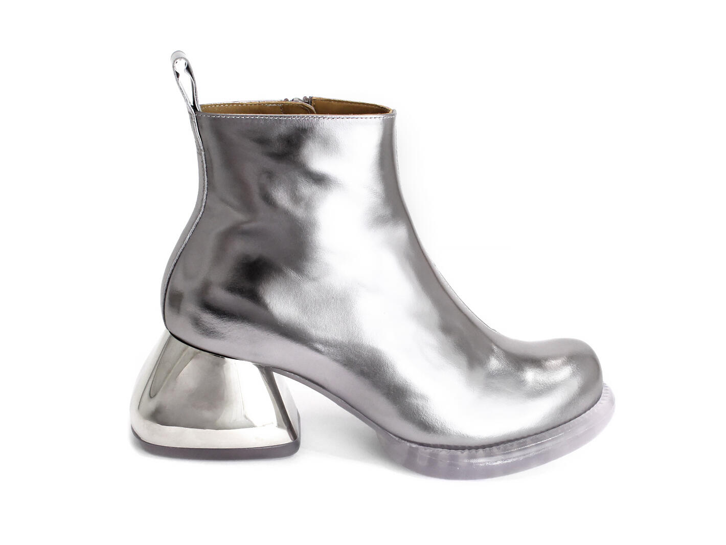 Etta Silver Holographic Thigh High Boots with Heels