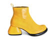Etta Yellow Leather Ankle Boots: Profile outside