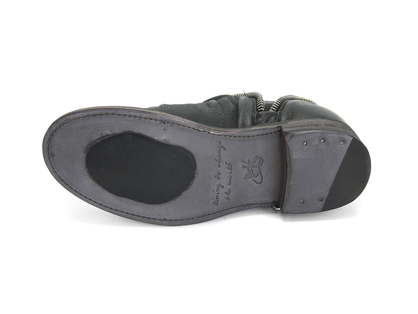 Evers Black Elastic Slip-On Leather Shoe: Sole