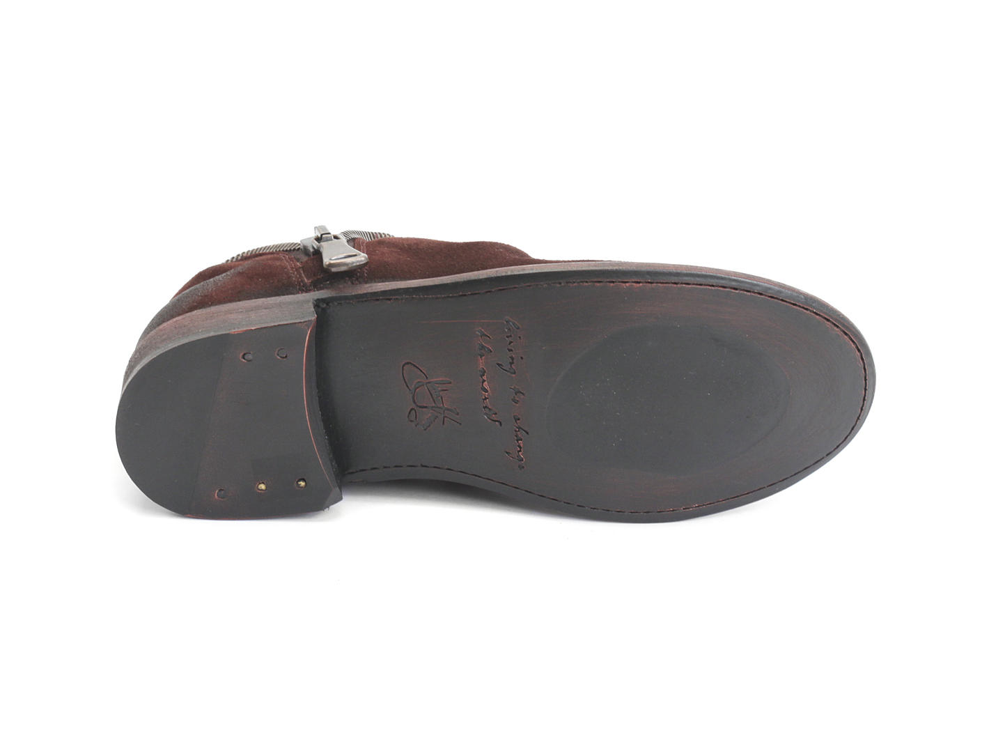 Evers Burgundy Elastic Slip-On Leather Shoe: Sole