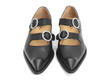 Exene Black Shoe with asymmetric straps: Front