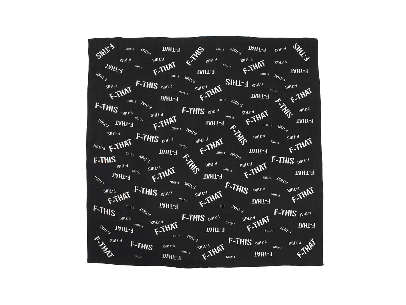 F-This Bandana Scarf Black/White Wool and silk headscarf