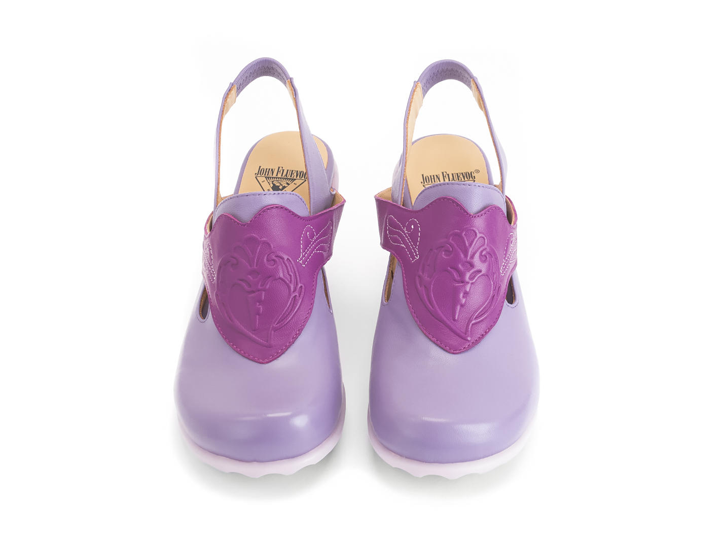 Fay Purple Slingback heel with emboss: Front