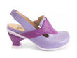 Fay Purple Slingback heel with emboss: Profile outside