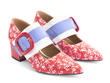 Felicity Red Floral Vintage-inspired mary jane: Quarter view
