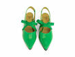 Ficta Green Elegant Slingback Heels: Front