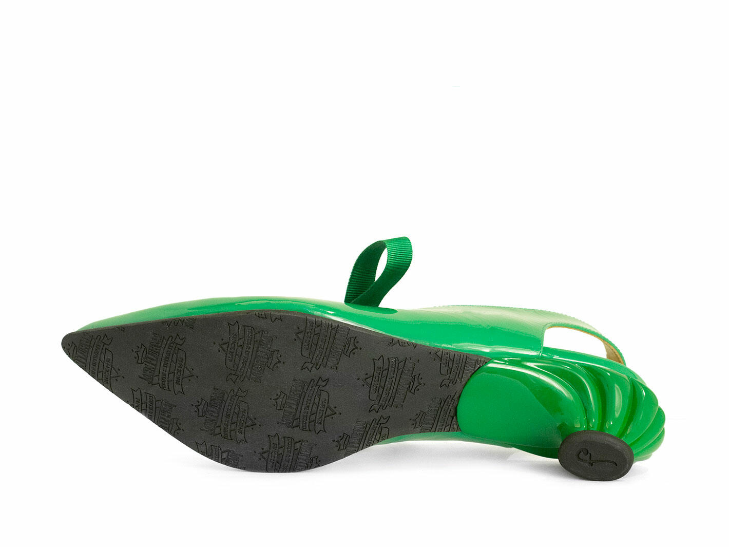 Ficta Green Elegant Slingback Heels: Sole