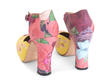 Flora Yellow/Floral Platform heels with embroidery: Back