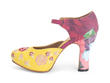 Flora Yellow/Floral Platform heels with embroidery: Profile inside