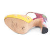 Flora Yellow/Floral Platform heels with embroidery: Sole