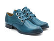 Florence Bleu Chaussure lacée avec ruban sur mesure: Profile outside