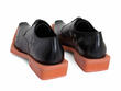 Floyd Black/Orange Leather Derby Shoes: Back